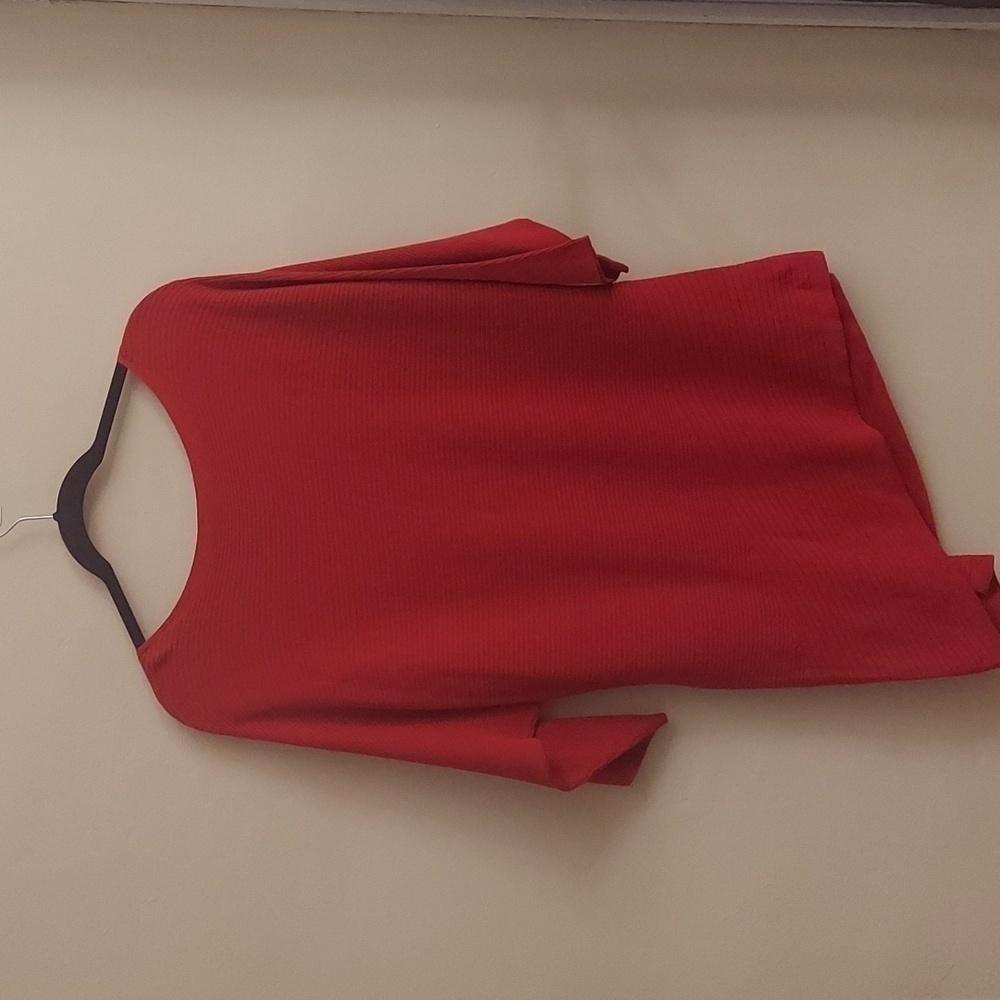 VINCE CAMUTO Twist Dolman Sleeve Ribbed Asymmetrical Top - Picture 7 of 9